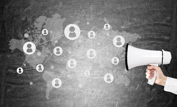 Megaphone and a connected network of people